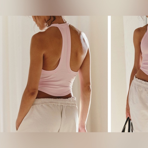 NWT Free People FP Movement All Clear V Neck Cami - powder pink - M/L - Picture 2 of 8